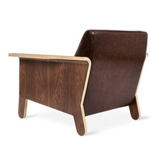 Gus Modern Lodge Chair Saddle Brown Leather