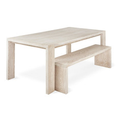 Gus Modern Plank Dining Table White Wash