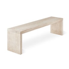 Gus Modern Plank Dining Bench White Wash