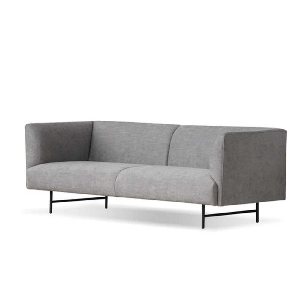 Sofa Rockford Grey Fabric Black Pc Legs Direct Furniture Modern