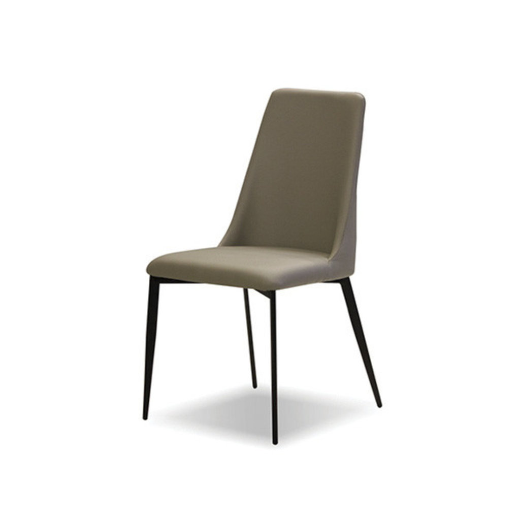 Mobital Seville Dining Chair Taupe Leatherette w Matte Black Legs