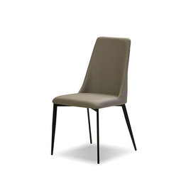 Mobital Seville Dining Chair Taupe Leatherette w/ Matte Black Legs