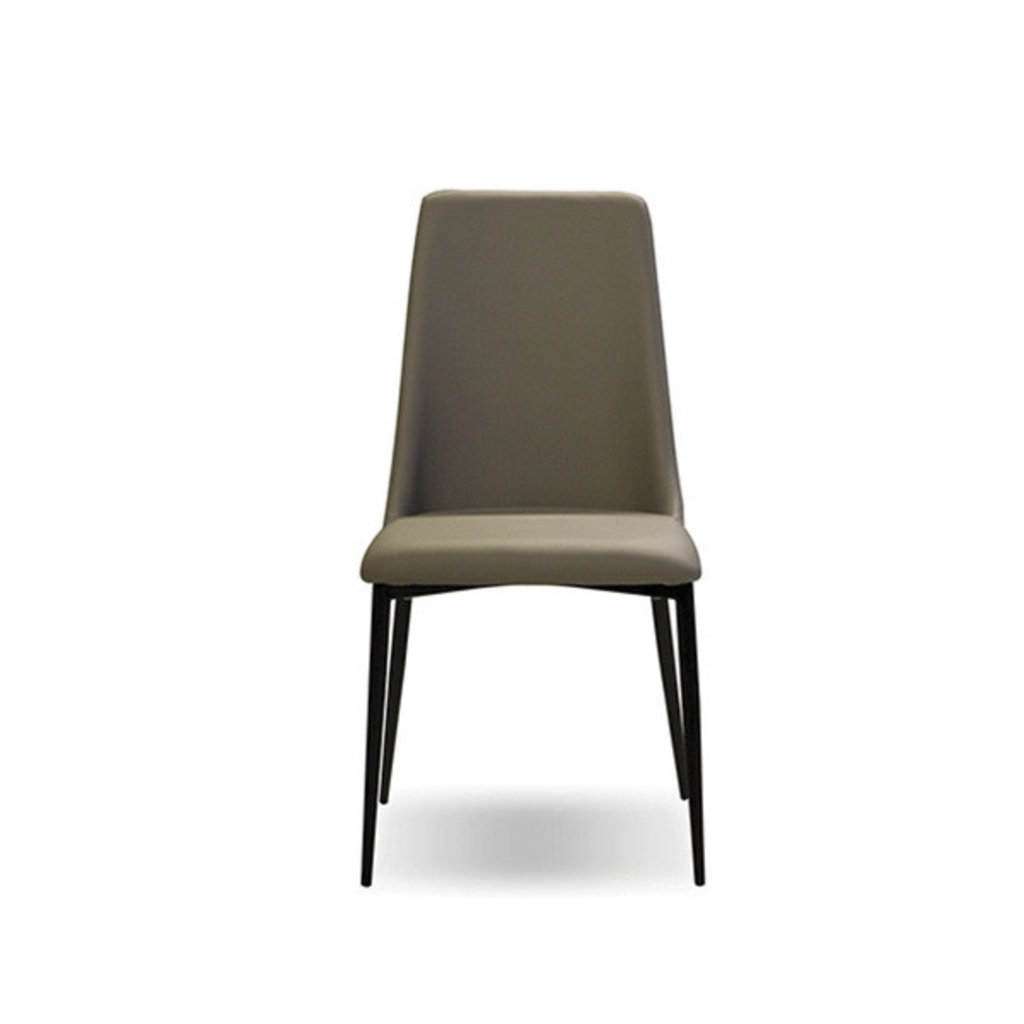 Mobital Seville Dining Chair Taupe Leatherette w/ Matte Black Legs