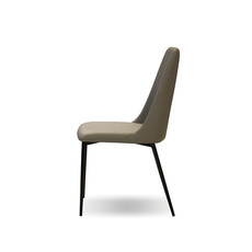 Mobital Seville Dining Chair Taupe Leatherette w/ Matte Black Legs
