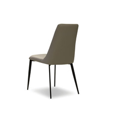 Mobital Seville Dining Chair Taupe Leatherette w/ Matte Black Legs