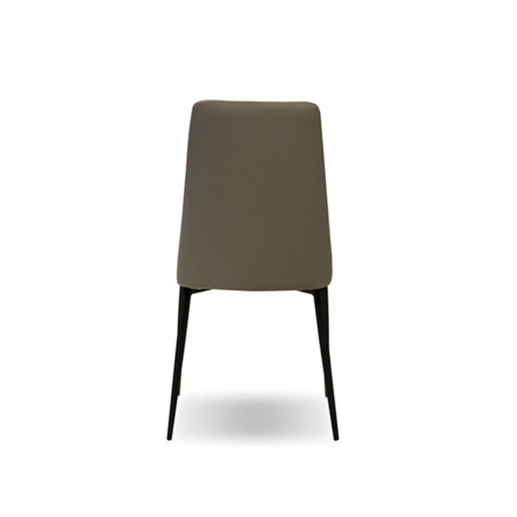 Mobital Seville Dining Chair Taupe Leatherette w/ Matte Black Legs