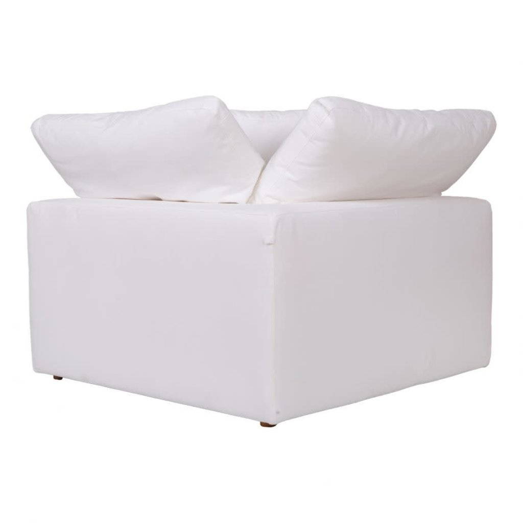 Moe's Home Collection Clay Corner Chair Livesmart Fabric White