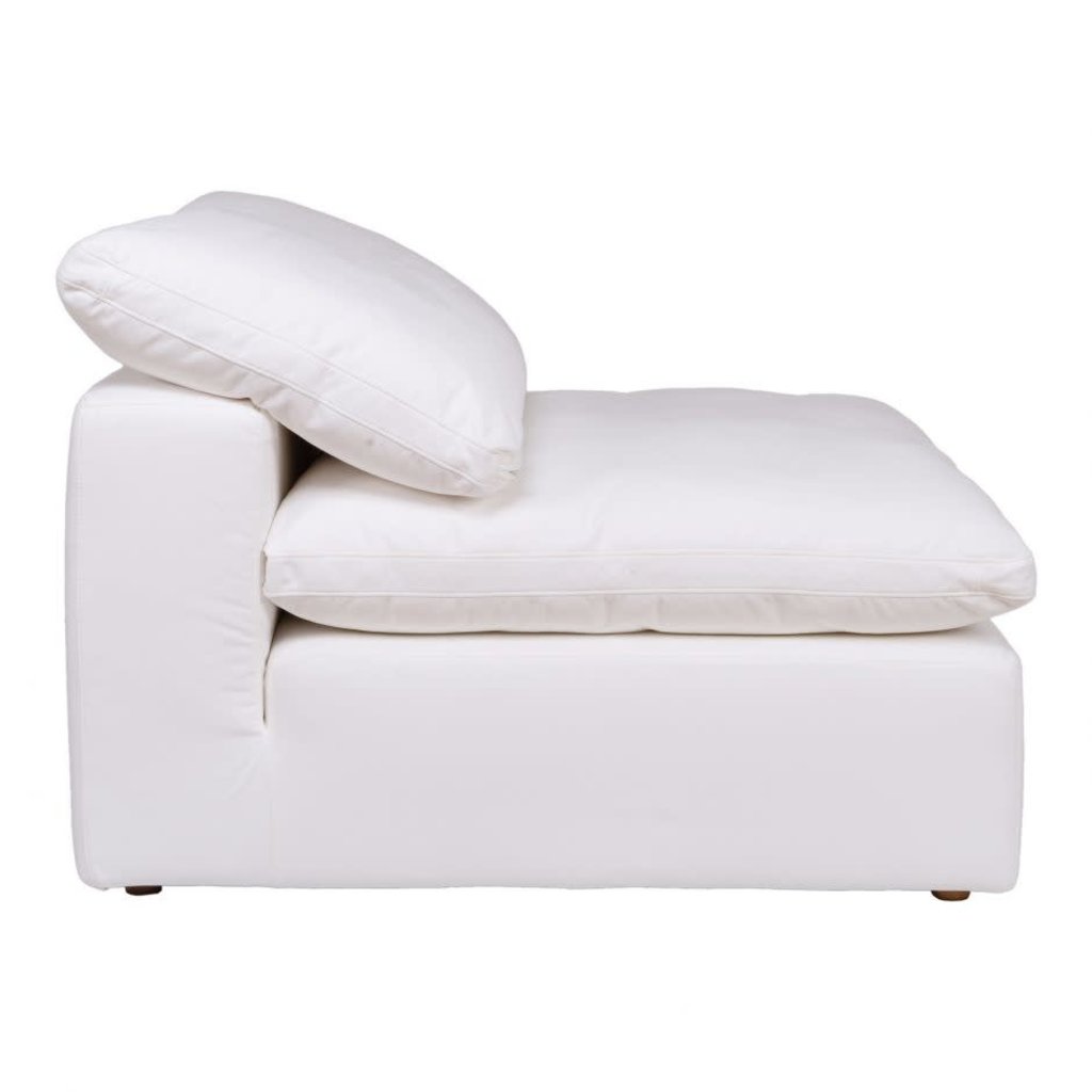 Moe's Home Collection Clay Slipper Chair Livesmart Fabric White