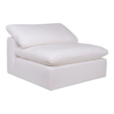 Moe's Home Collection Clay Slipper Chair Livesmart Fabric White