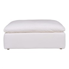Moe's Home Collection Clay Ottoman Livesmart Fabric White