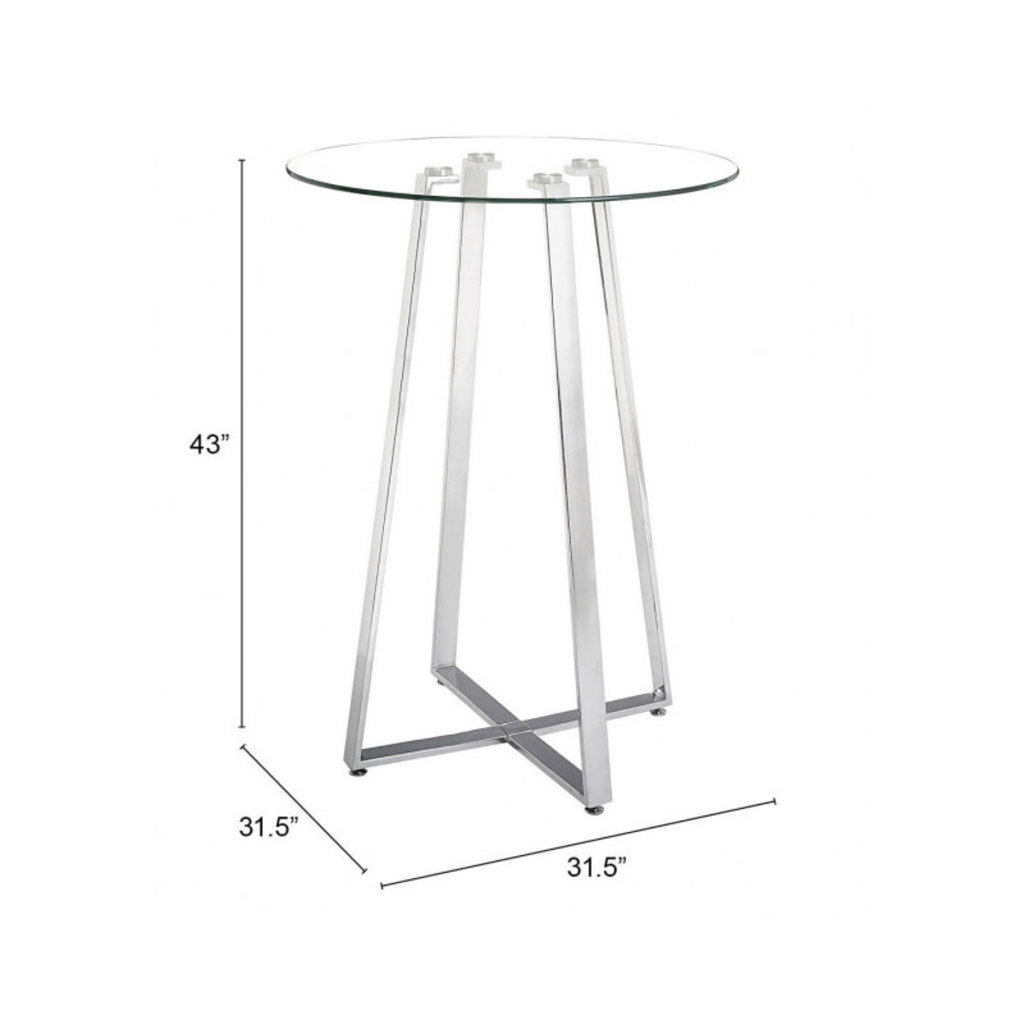 Lemon Drop Bar Table Chrome