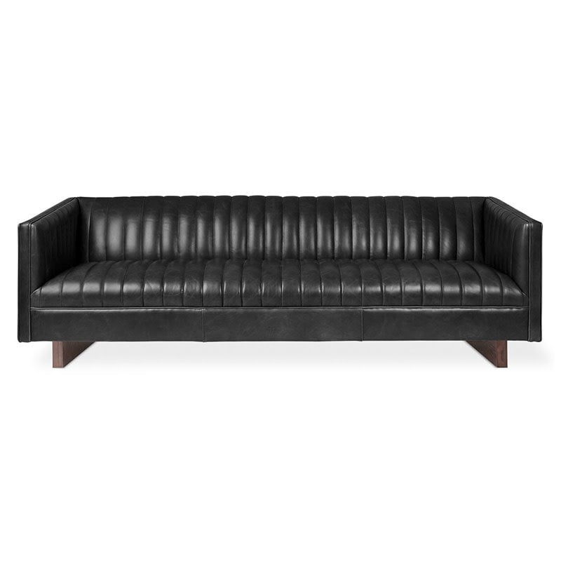 Gus Modern Wallace Leather Sofa Saddle Black