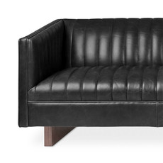 Gus Modern Wallace Leather Sofa Saddle Black