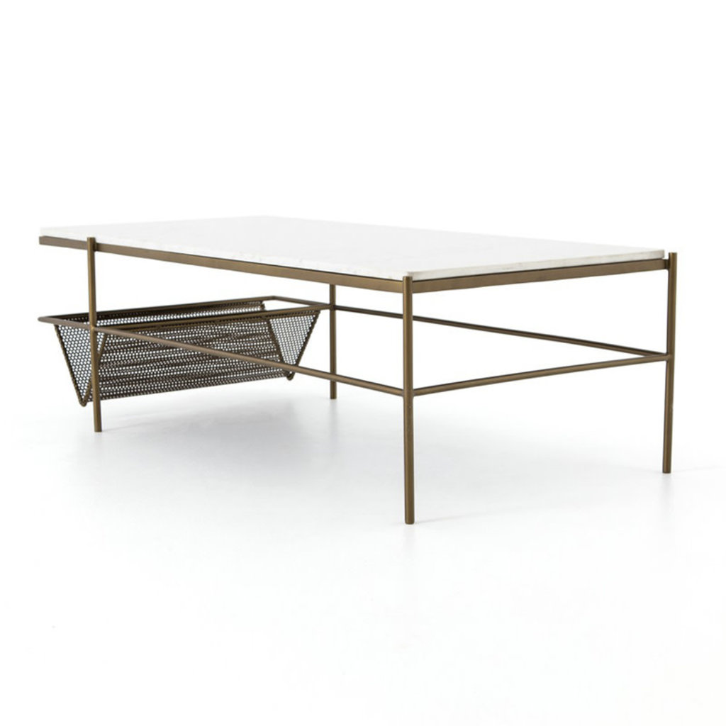 Four Hands Felicity Coffee Table-Iron Matte Brass