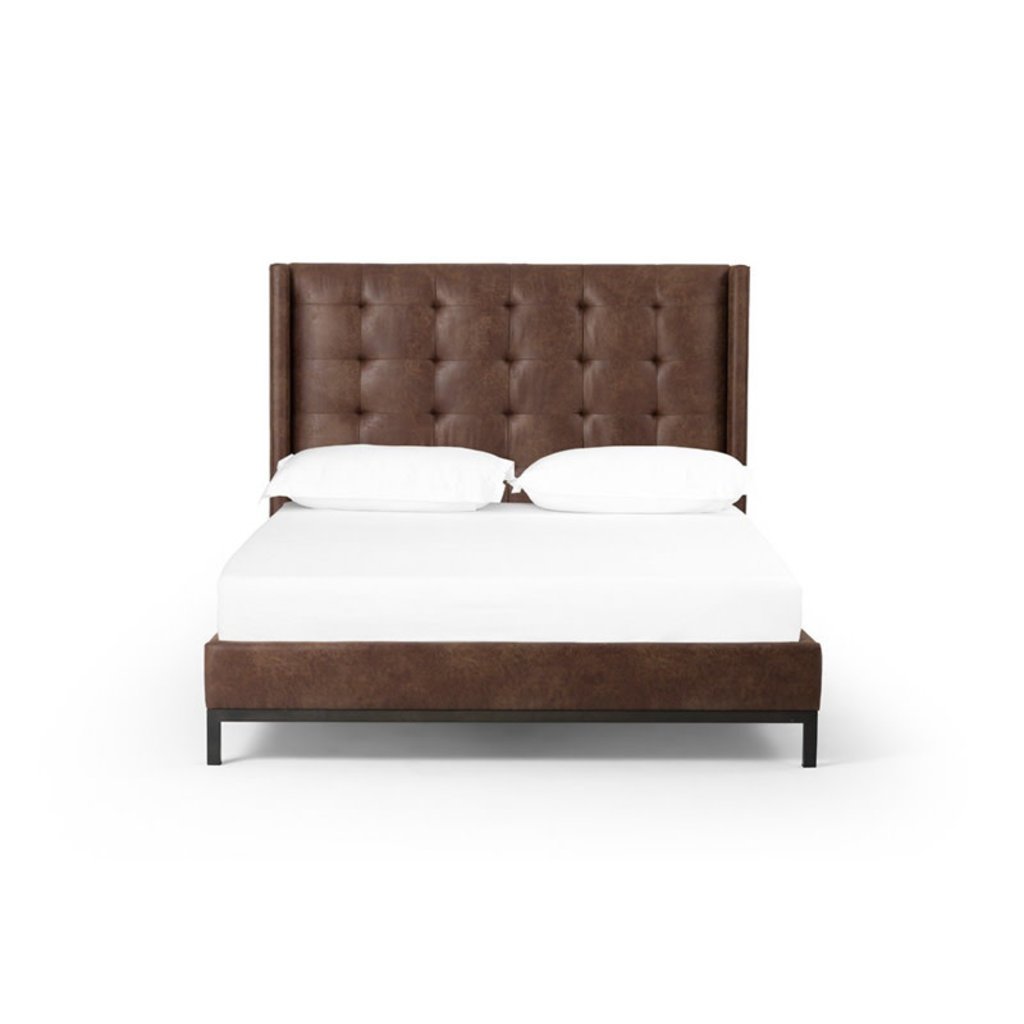 Four Hands Newhall Queen Bed 55"-Tobacco