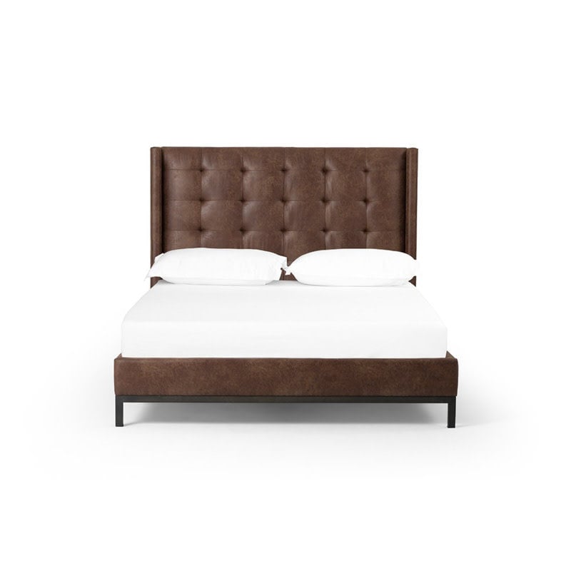 Four Hands Newhall Queen Bed 55"-Tobacco