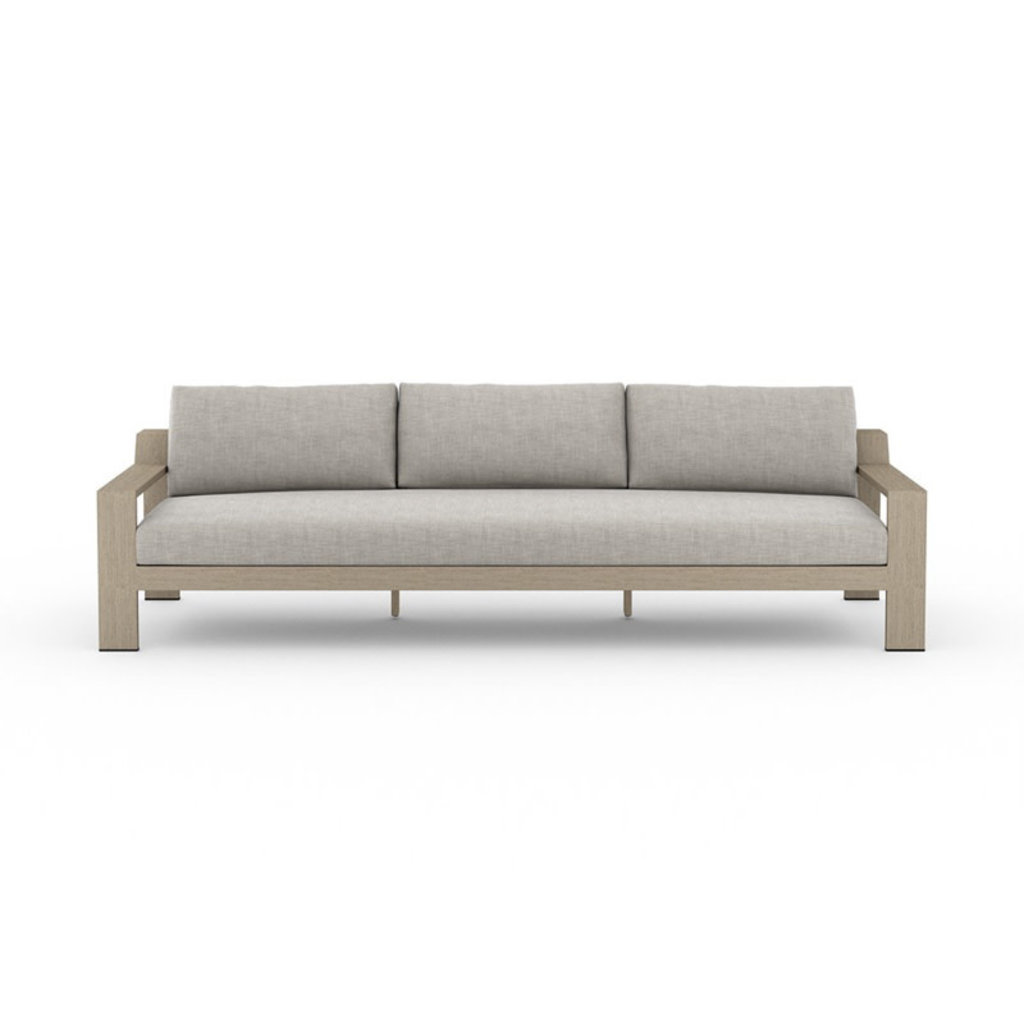 Four Hands Monterey Outdoor Sofa-106"-Brown/Stone G