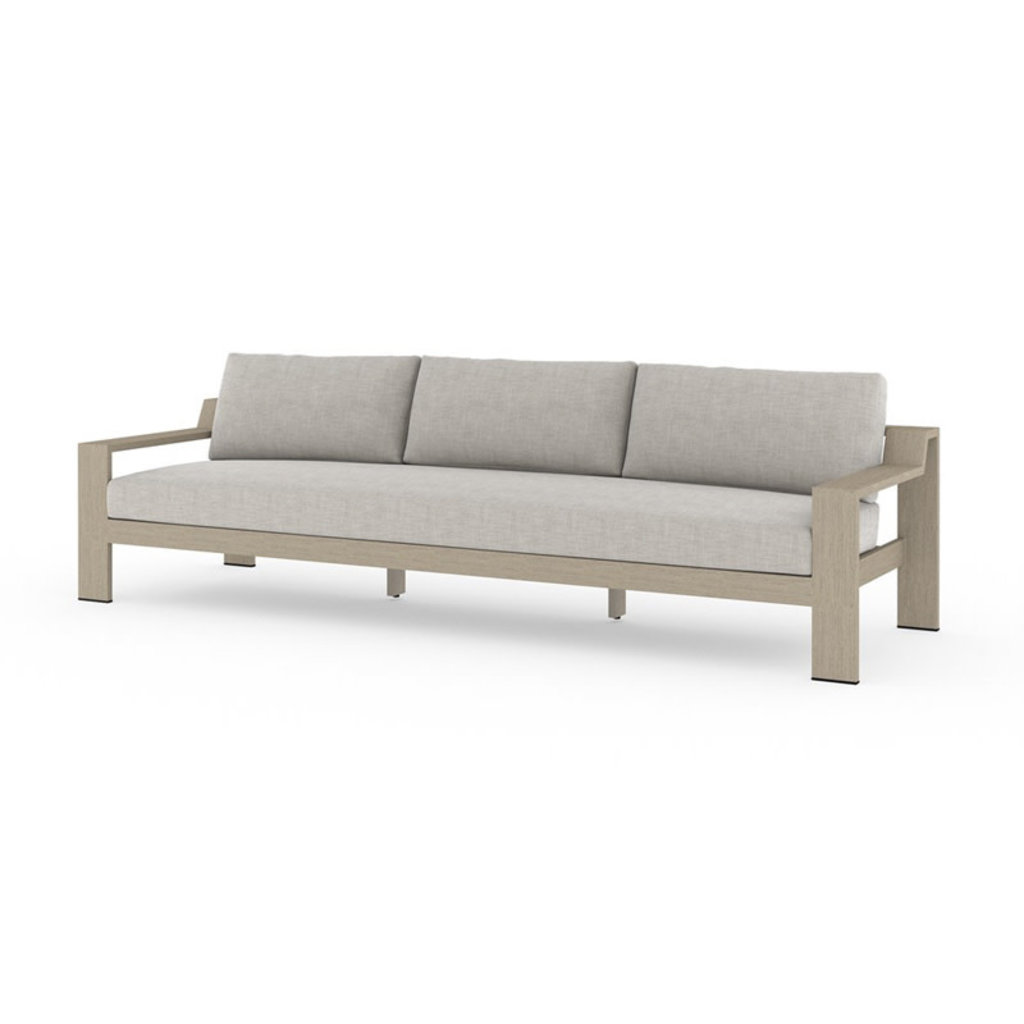 Four Hands Monterey Outdoor Sofa-106"-Brown/Stone G