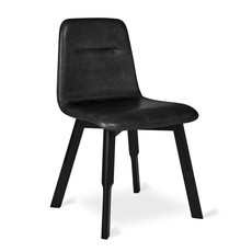 Gus Modern Bracket Chair Saddle Black Leather Beech Black