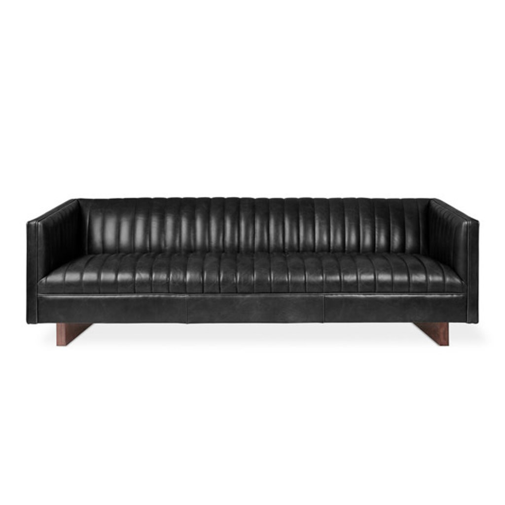 Gus Modern Wallace Leather Sofa Saddle Black