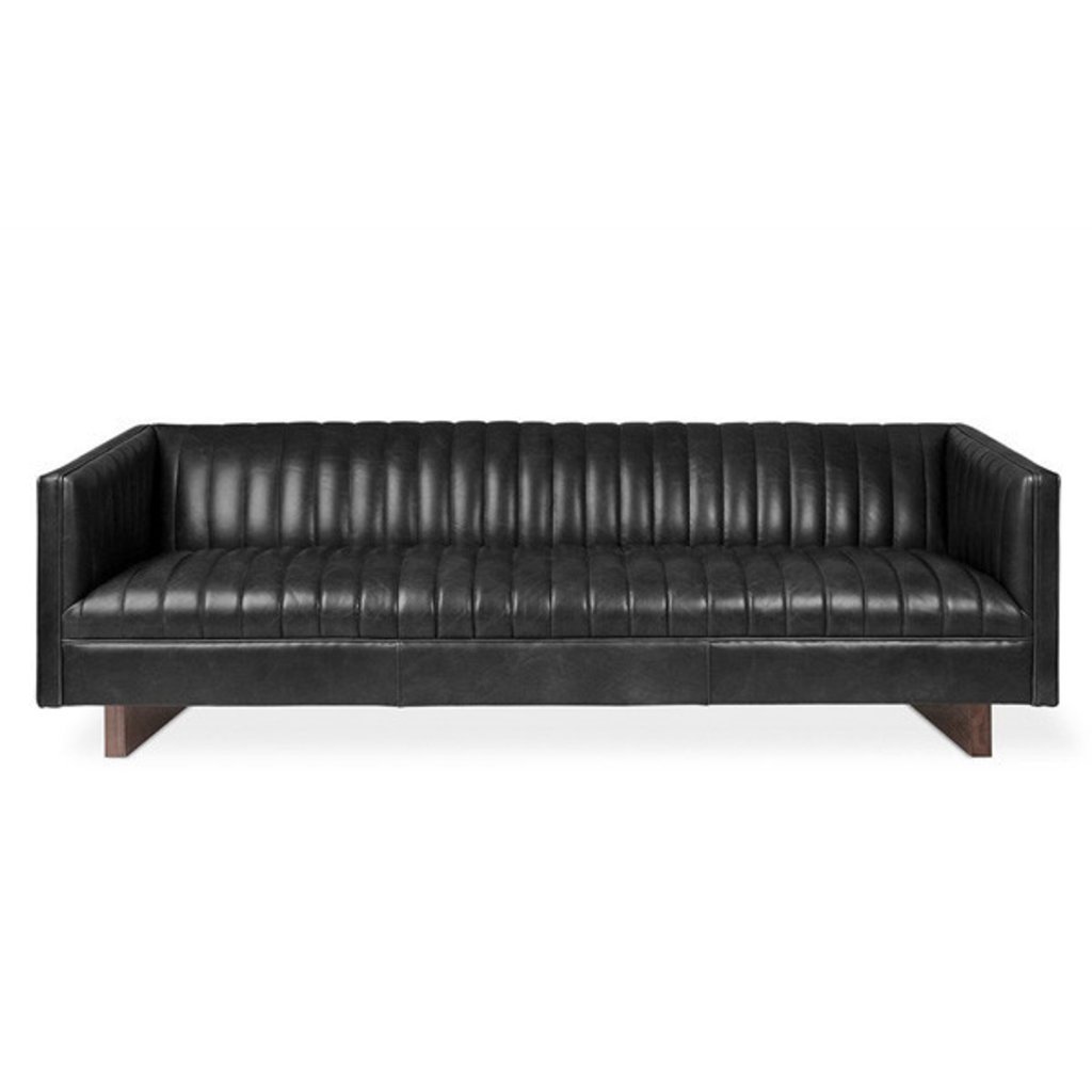 Gus Modern Wallace Leather Sofa Saddle Black