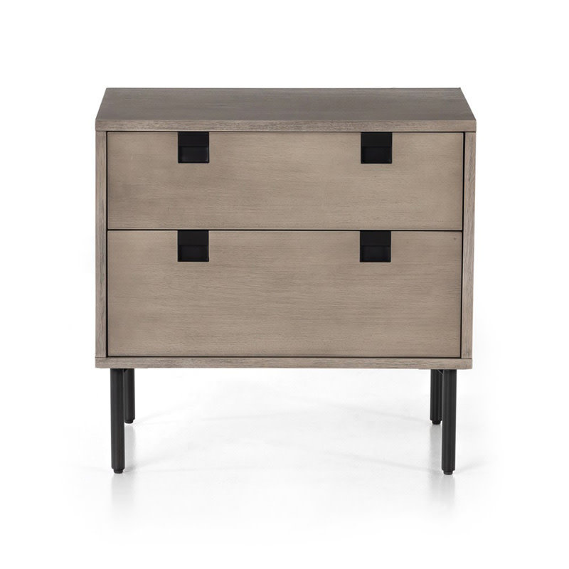 Four Hands Carly 2 Drawer Nightstand-Grey Wash