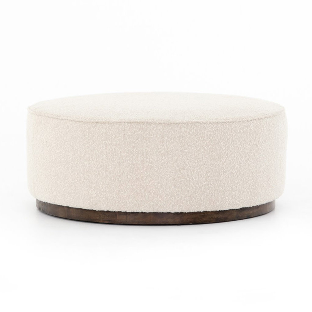Four Hands Sinclair Large Round Ottoman-Knoll Nat