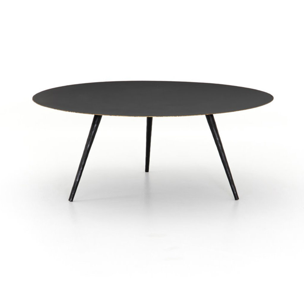 Four Hands Trula Round Coffee Table-Rubbed Black