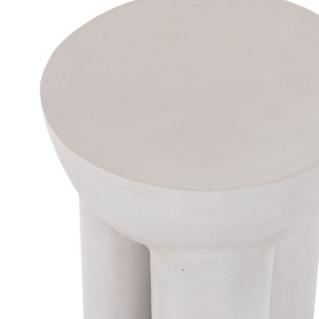 Four Hands Sante End Table-Textured Matte White