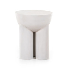 Four Hands Sante End Table-Textured Matte White