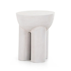 Four Hands Sante End Table-Textured Matte White