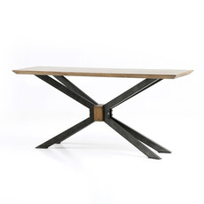 Four Hands Spider Console Table-Bright Brass Clad