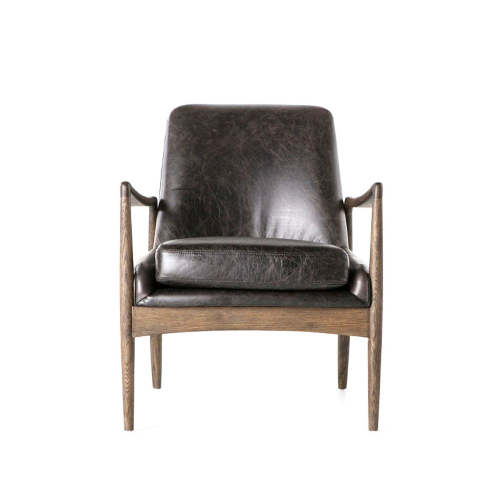 Four Hands Braden Leather Chair-Durango Smoke