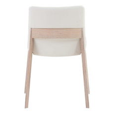 Moe's Home Collection Deco Oak Dining Chair White Pvc-M2
