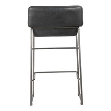 Moe's Home Collection Starlet Counter Stool Onyx Black Leather -M2