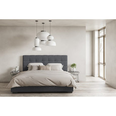 Moe's Home Collection Belle Storage Bed King Charcoal Fabric