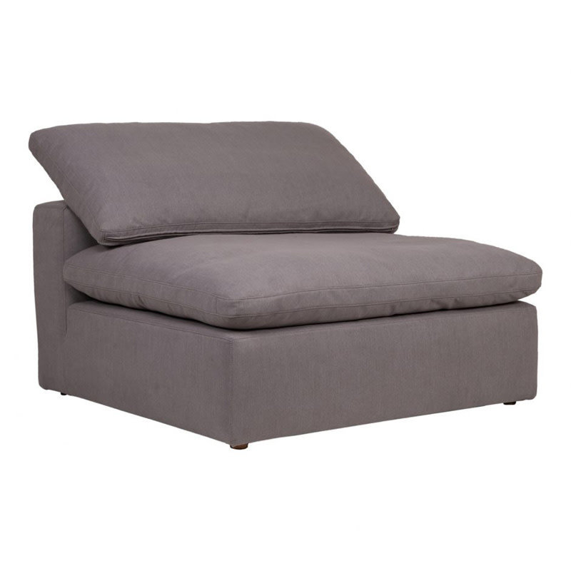 Moe's Home Collection Clay Slipper Chair Livesmart Fabric Light Grey