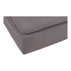 Moe's Home Collection Clay Ottoman Livesmart Fabric Light Grey