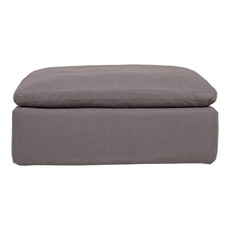 Moe's Home Collection Clay Ottoman Livesmart Fabric Light Grey