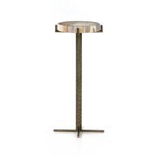 Four Hands Jonty Round End Table- Lt Petrified Wood