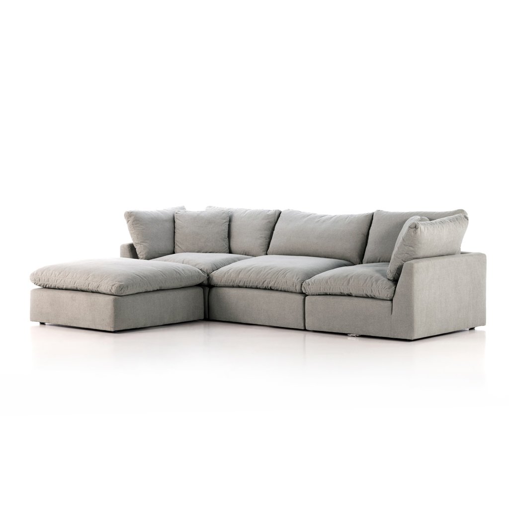 Stevie 3 Pc Laf Sec Sofa W/Ottoman-Flannl - Direct Furniture Modern Home