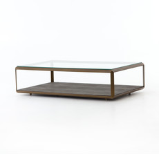 Four Hands Shagreen Shadow box coffee Table gunmetal