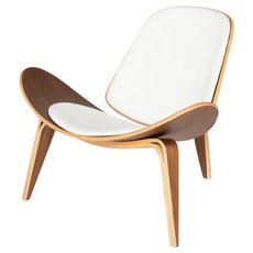 Nuevo Living Artemis Lounge Chair Walnut/ White