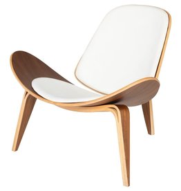 Nuevo Living Artemis Lounge Chair Walnut/ White