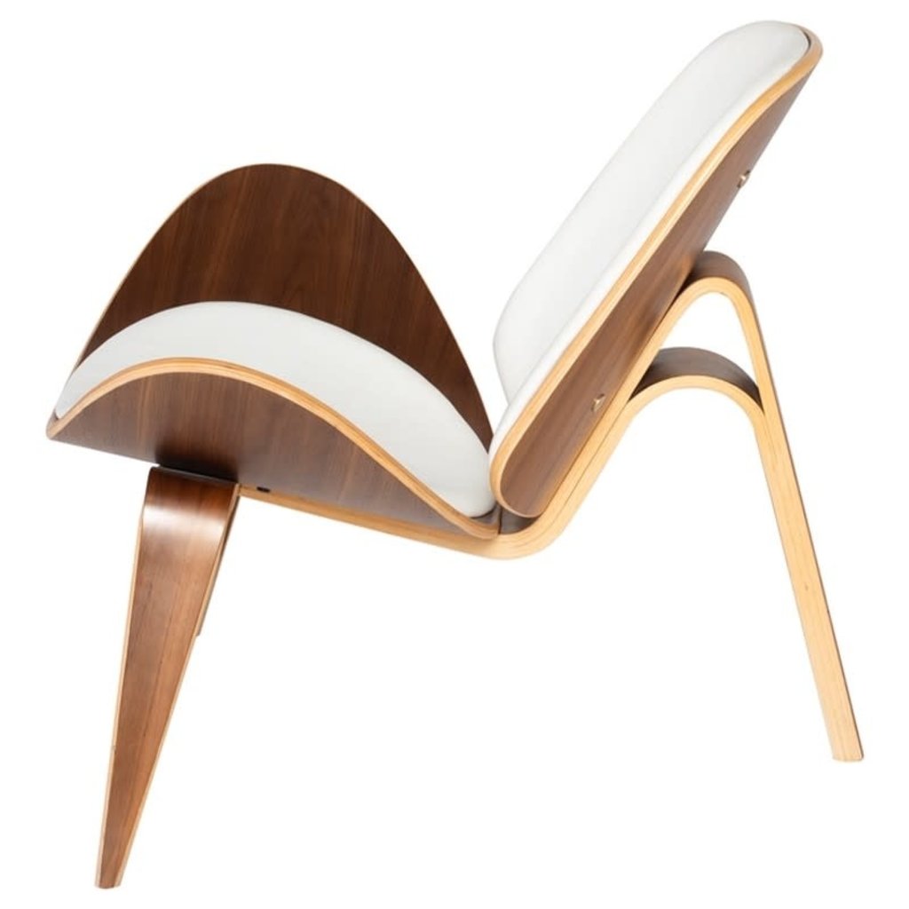 Nuevo Living Artemis Lounge Chair Walnut/ White