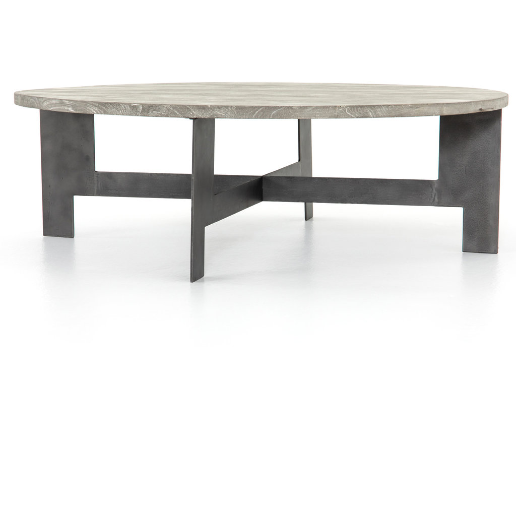 Four Hands Round Coffee Table With Iron