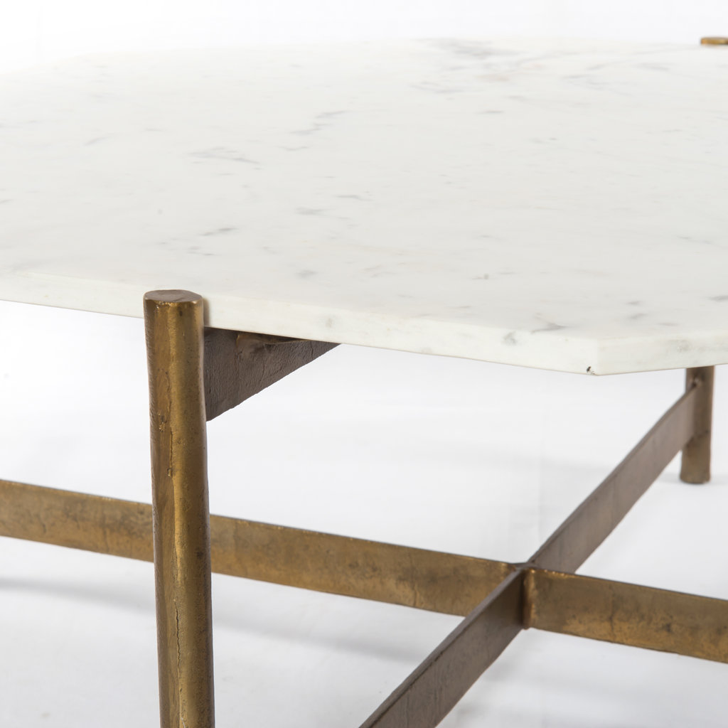 Four Hands Adair Coffee Table-Raw Brass