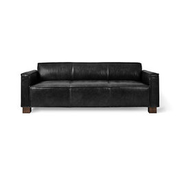 Gus Modern Cabot Sofa Saddle Black Leather