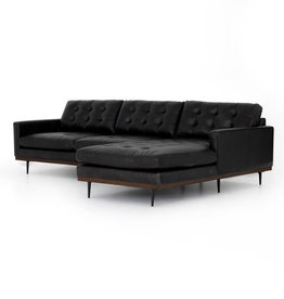 Four Hands Lexi 2 Pc Sectional-Raf Chaise  Black