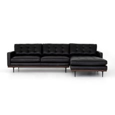 Four Hands Lexi 2 Pc Sectional-Raf Chaise  Black